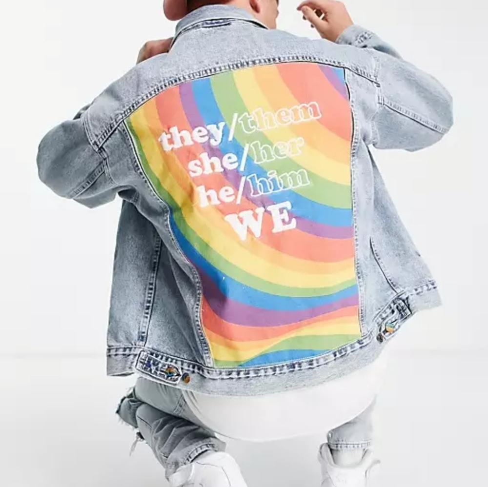 Levi's Liberation Pride Trucker Jean Jacket XXL Very Oversized